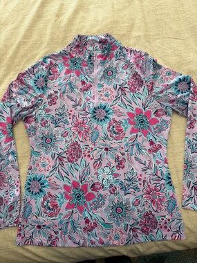 Gottex Lifestyle Floral Quarter Zip Sun Protection Long Sleeve Women’s Shirt.